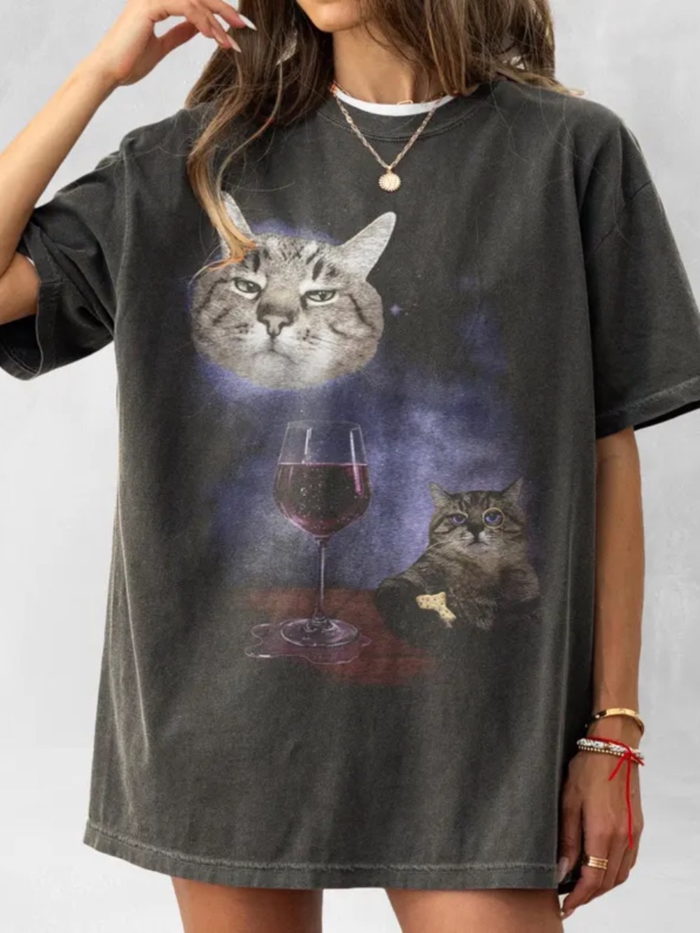 Pepper Comfort Graphic Cat Short Sleeve Tee
